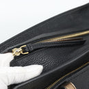 Salvatore Ferragamo Gancini Tote Bag Leather Black Gold Auth BA13523A-18
