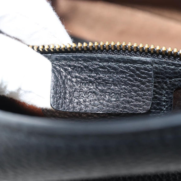 Salvatore Ferragamo Gancini Tote Bag Leather Black Gold Auth BA13523A