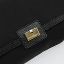 Salvatore Ferragamo Shoulder Bag Canvas Black Gold Auth BA13524V-17