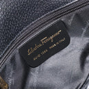 Salvatore Ferragamo Schoudertas Canvas Zwart Goud Auth BA13524V-12