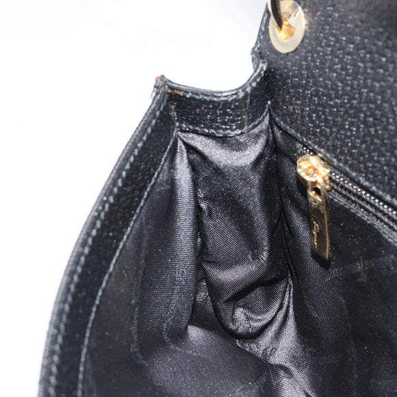 Salvatore Ferragamo Schoudertas Canvas Zwart Goud Auth BA13524V