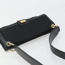 Salvatore Ferragamo Schoudertas Canvas Zwart Goud Auth BA13524V-6