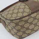 GUCCI GG Supreme Web Sherry Line Bag PVC Beige Gold 89 02 032 Auth BA13526-15