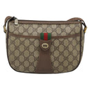 GUCCI GG Supreme Web Sherry Line Bag PVC Beige Gold 89 02 032 Auth BA13526-13