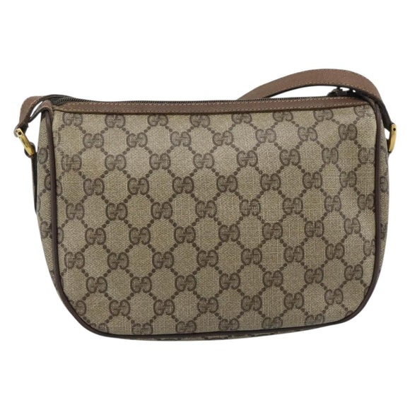 GUCCI GG Supreme Web Sherry Line Bag PVC Beige Gold 89 02 032 Auth BA13526