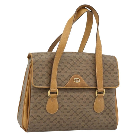 GUCCI Micro GG Supreme Tote Bag Beige Gold 116.02 080 Auth BA13527