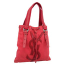 SAINT LAURENT Tote Bag Canvas Pink Silver Auth BA13528A-1