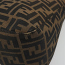 FENDI Zucca Canvas Mamma Baguette Shoulder Bag Black Brown Auth BA13529V-16