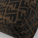 FENDI Zucca Canvas Mamma Baguette Schoudertas Zwart Bruin Auth BA13529V-17