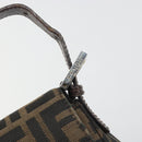 FENDI Zucca Canvas Mamma Baguette Shoulder Bag Black Brown Auth BA13529V-9