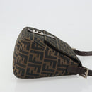 FENDI Zucca Canvas Mamma Baguette Shoulder Bag Black Brown Auth BA13529V-3