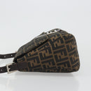 FENDI Zucca Canvas Mamma Baguette Shoulder Bag Black Brown Auth BA13529V-4