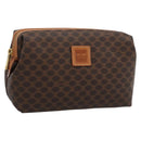 CELINE Macadam Canvas Clutch Bag PVC Leather Brown Gold Auth BA13530V-1