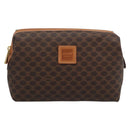 CELINE Macadam Canvas Clutch Bag PVC Leather Brown Gold Auth BA13530V-2