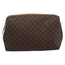 CELINE Macadam Canvas Clutch Bag PVC Leather Brown Gold Auth BA13530V-3