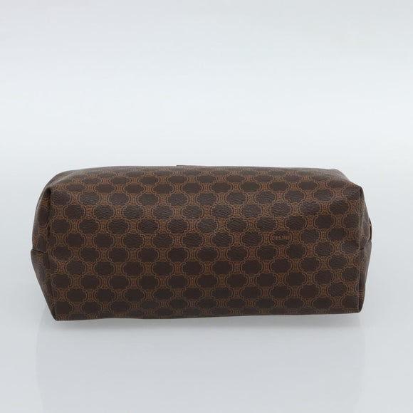 CELINE Macadam Canvas Clutch Bag PVC Leather Brown Gold Auth BA13530V