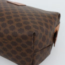 CELINE Macadam Canvas Clutch Bag PVC Leather Brown Gold Auth BA13530V-8
