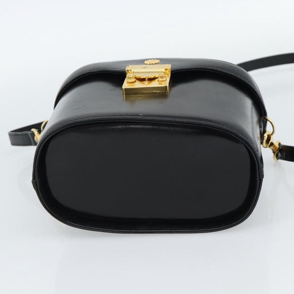 Gianni Versace Handtas Leer 2way Zwart Goud Auth BA13533A