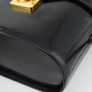 Gianni Versace Hand Bag Leather 2way Black Gold Auth BA13533A-16