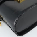 Gianni Versace Hand Bag Leather 2way Black Gold Auth BA13533A-17