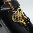 Gianni Versace Hand Bag Leather 2way Black Gold Auth BA13533A-20
