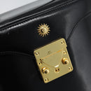 Gianni Versace Hand Bag Leather 2way Black Gold Auth BA13533A-21