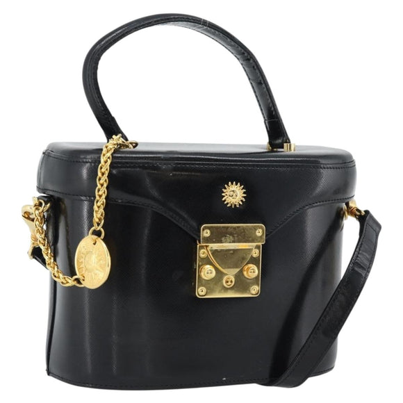 Gianni Versace Handtas Leer 2way Zwart Goud Auth BA13533A