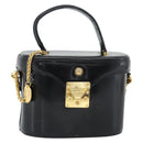 Gianni Versace Hand Bag Leather 2way Black Gold Auth BA13533A-13