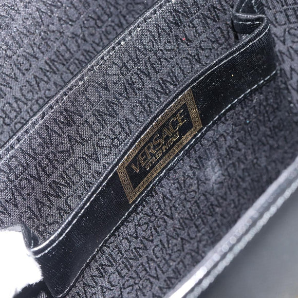 Gianni Versace Handtas Leer 2way Zwart Goud Auth BA13533A