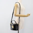Gianni Versace Hand Bag Leather 2way Black Gold Auth BA13533A-26