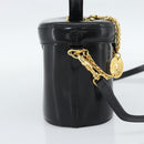 Gianni Versace Hand Bag Leather 2way Black Gold Auth BA13533A-3