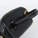 Gianni Versace Hand Bag Leather 2way Black Gold Auth BA13533A-6