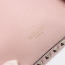 VALENTINO Studs Backpack Leather Pink Gold Auth BA13535-19