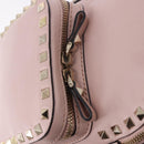 VALENTINO Studs Backpack Leather Pink Gold Auth BA13535-20