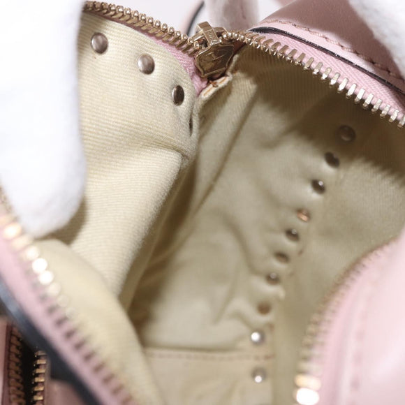 VALENTINO Studs Backpack Leather Pink Gold Auth BA13535