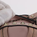 VALENTINO Studs Backpack Leather Pink Gold Auth BA13535-14