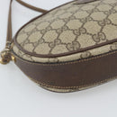 GUCCI GG Supreme Shoulder Bag PVC Beige Gold Auth BA13536-14