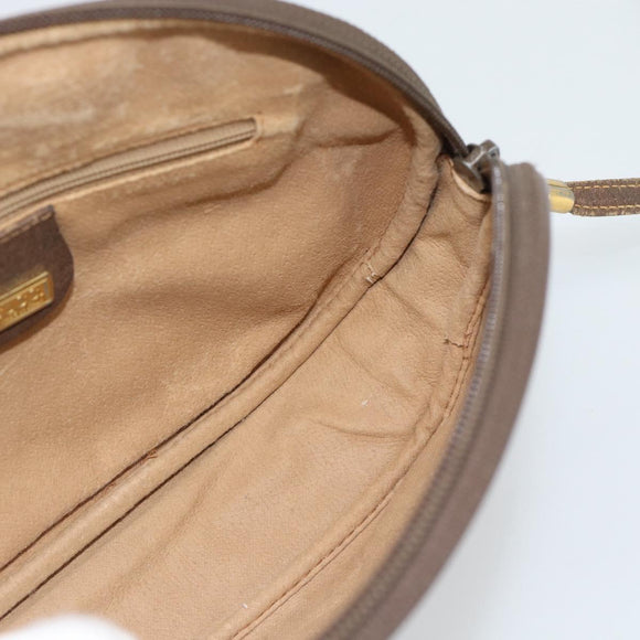 GUCCI GG Supreme Shoulder Bag PVC Beige Gold Auth BA13536