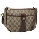 GUCCI GG Supreme Web Sherry Line Bag PVC Beige Gold 89 02 032 Auth BA13538-1