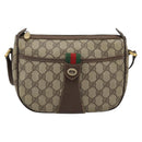 GUCCI GG Supreme Web Sherry Line Bag PVC Beige Gold 89 02 032 Auth BA13538-13