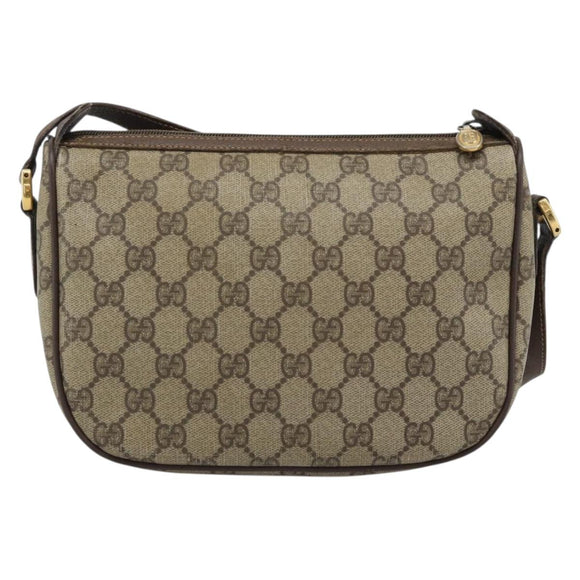 GUCCI GG Supreme Web Sherry Line Bag PVC Beige Gold 89 02 032 Auth BA13538