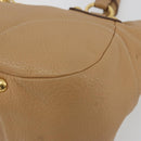 PRADA Hand Bag Leather Brown Gold Auth BA13540A-15