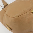 PRADA Hand Bag Leather Brown Gold Auth BA13540A-16