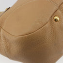 PRADA Hand Bag Leather Brown Gold Auth BA13540A-18