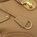 PRADA Hand Bag Leather Brown Gold Auth BA13540A-9