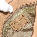 PRADA Hand Bag Leather Brown Gold Auth BA13540A-21
