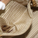 PRADA Hand Bag Leather Brown Gold Auth BA13540A-25