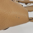 PRADA Hand Bag Leather Brown Gold Auth BA13540A-4