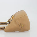 PRADA Hand Bag Leather Brown Gold Auth BA13540A-5