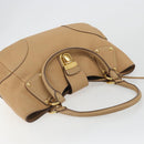 PRADA Hand Bag Leather Brown Gold Auth BA13540A-7